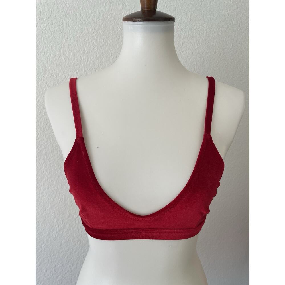 Fox Swim Bikini Top Swimwear Plunge Lined Velvet